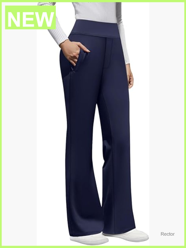 High Waist Dress Pants Business Casual Work Slacks Bootcut Pull On Trousers